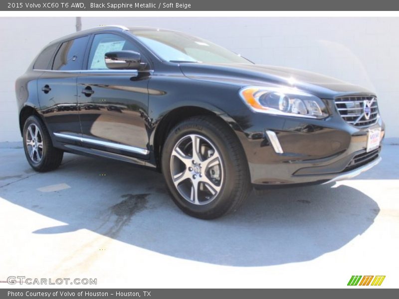 Black Sapphire Metallic / Soft Beige 2015 Volvo XC60 T6 AWD