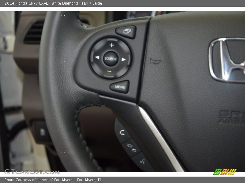 White Diamond Pearl / Beige 2014 Honda CR-V EX-L