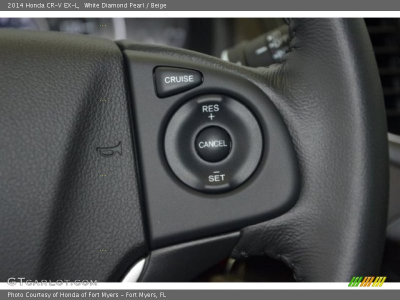 White Diamond Pearl / Beige 2014 Honda CR-V EX-L