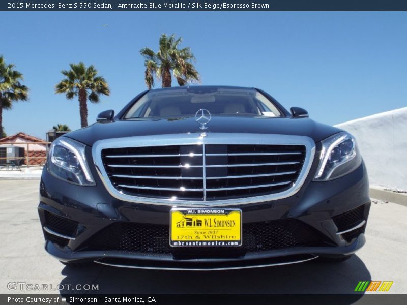 Anthracite Blue Metallic / Silk Beige/Espresso Brown 2015 Mercedes-Benz S 550 Sedan