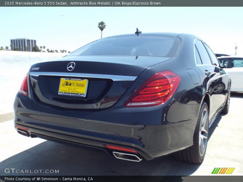 Anthracite Blue Metallic / Silk Beige/Espresso Brown 2015 Mercedes-Benz S 550 Sedan