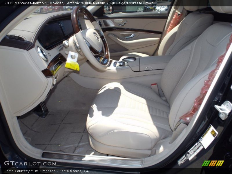 Anthracite Blue Metallic / Silk Beige/Espresso Brown 2015 Mercedes-Benz S 550 Sedan