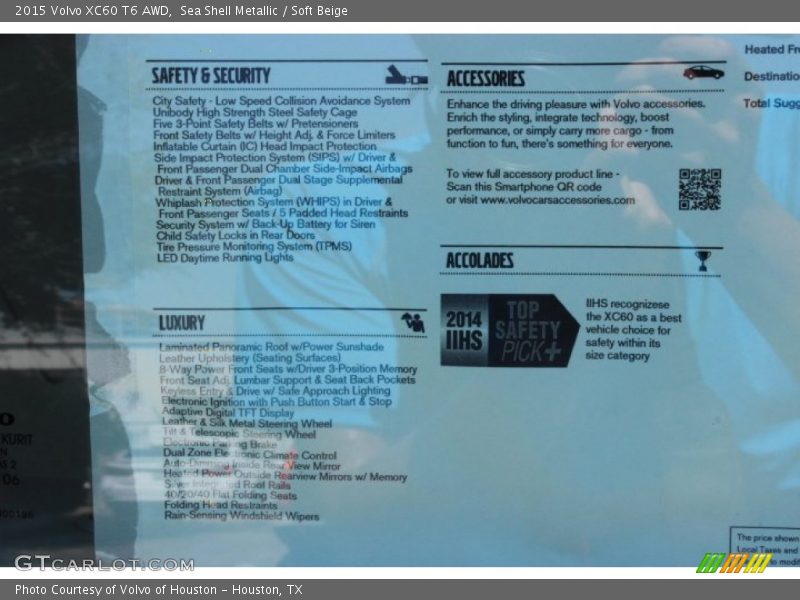 Sea Shell Metallic / Soft Beige 2015 Volvo XC60 T6 AWD