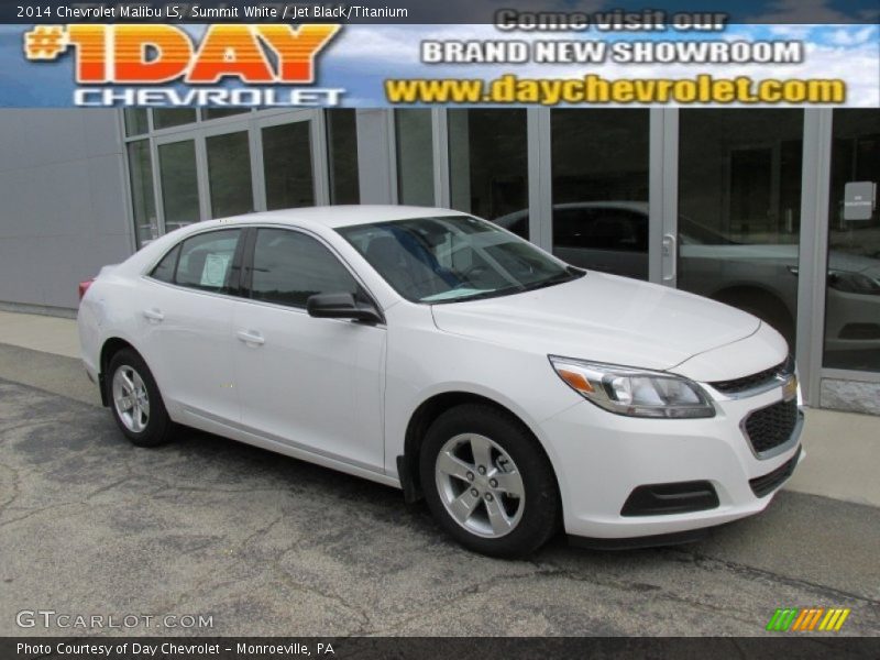 Summit White / Jet Black/Titanium 2014 Chevrolet Malibu LS