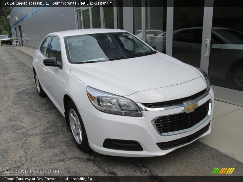 Summit White / Jet Black/Titanium 2014 Chevrolet Malibu LS