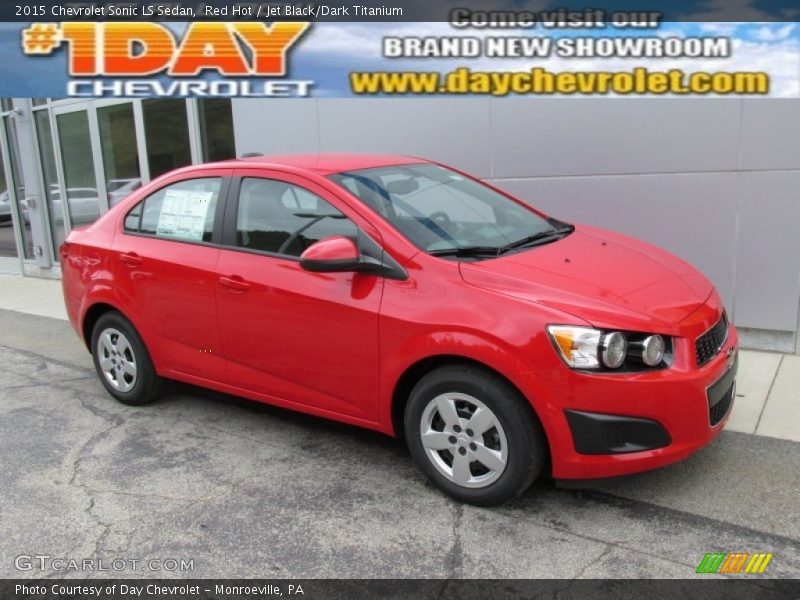 Red Hot / Jet Black/Dark Titanium 2015 Chevrolet Sonic LS Sedan