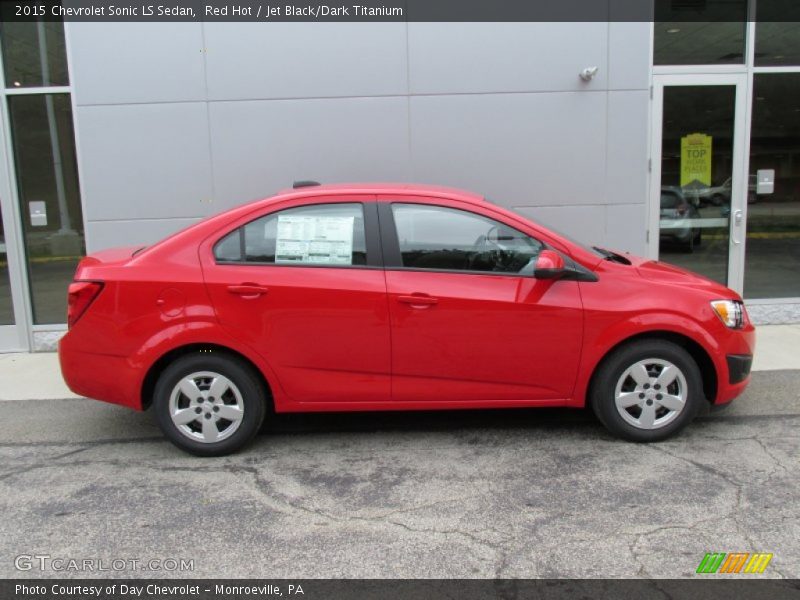 Red Hot / Jet Black/Dark Titanium 2015 Chevrolet Sonic LS Sedan