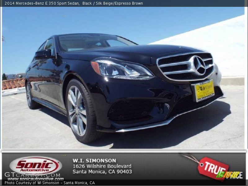 Black / Silk Beige/Espresso Brown 2014 Mercedes-Benz E 350 Sport Sedan