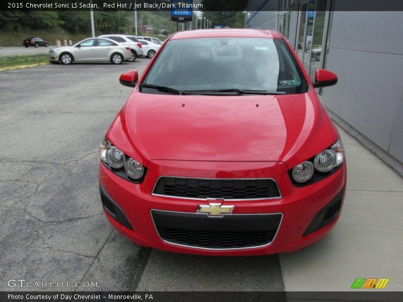 Red Hot / Jet Black/Dark Titanium 2015 Chevrolet Sonic LS Sedan