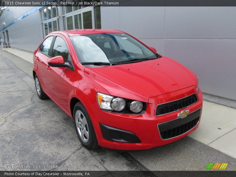 Red Hot / Jet Black/Dark Titanium 2015 Chevrolet Sonic LS Sedan