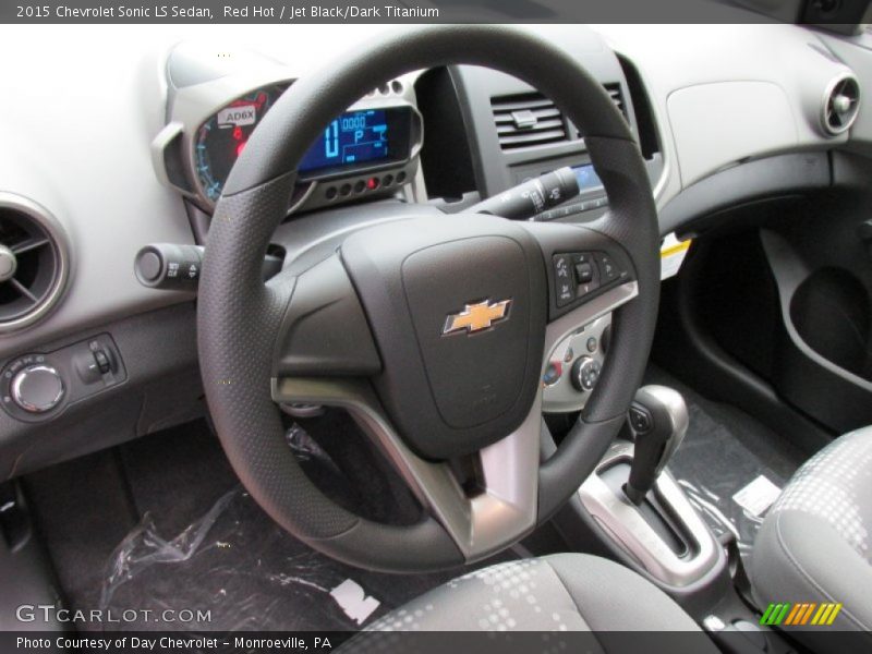 Red Hot / Jet Black/Dark Titanium 2015 Chevrolet Sonic LS Sedan