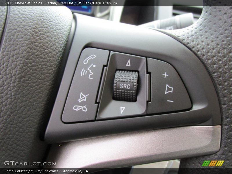 Red Hot / Jet Black/Dark Titanium 2015 Chevrolet Sonic LS Sedan