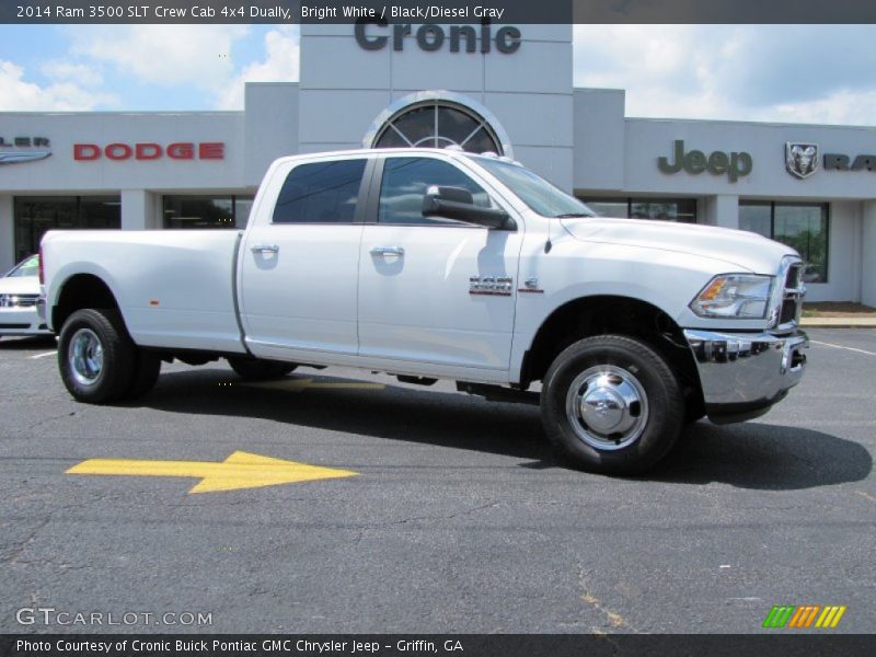 Bright White / Black/Diesel Gray 2014 Ram 3500 SLT Crew Cab 4x4 Dually