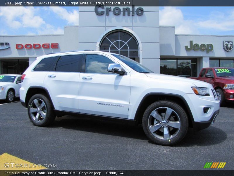 Bright White / Black/Light Frost Beige 2015 Jeep Grand Cherokee Limited