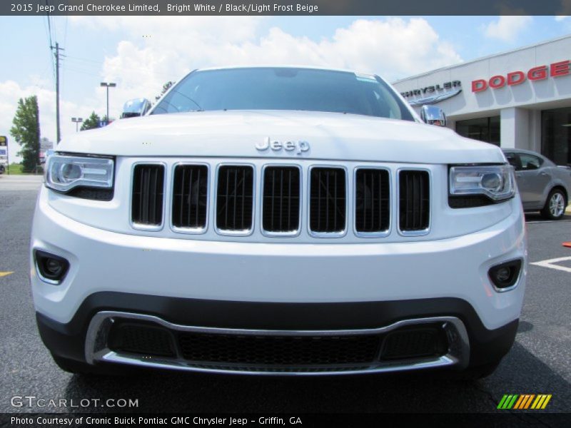 Bright White / Black/Light Frost Beige 2015 Jeep Grand Cherokee Limited