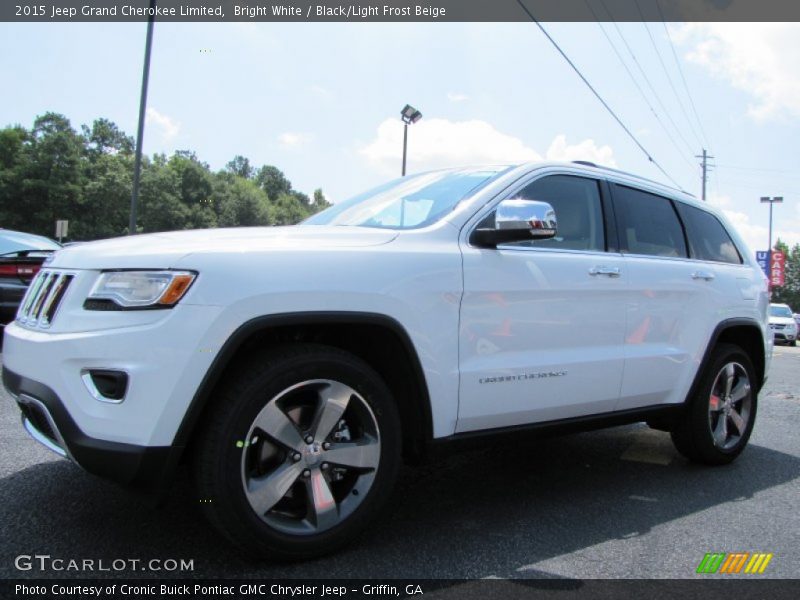 Bright White / Black/Light Frost Beige 2015 Jeep Grand Cherokee Limited