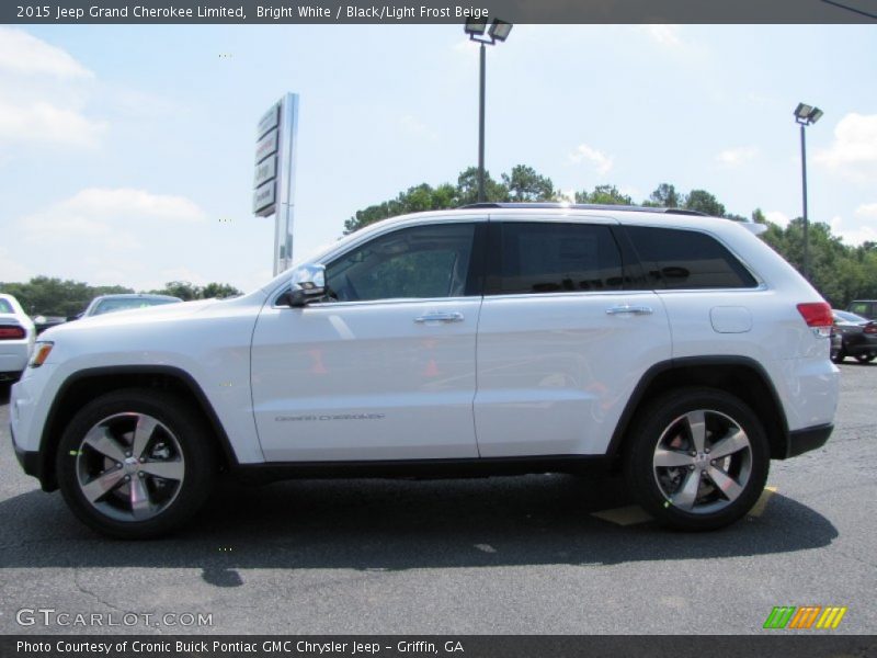 Bright White / Black/Light Frost Beige 2015 Jeep Grand Cherokee Limited