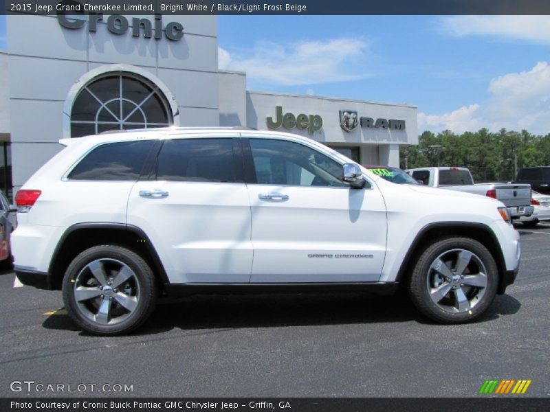 Bright White / Black/Light Frost Beige 2015 Jeep Grand Cherokee Limited