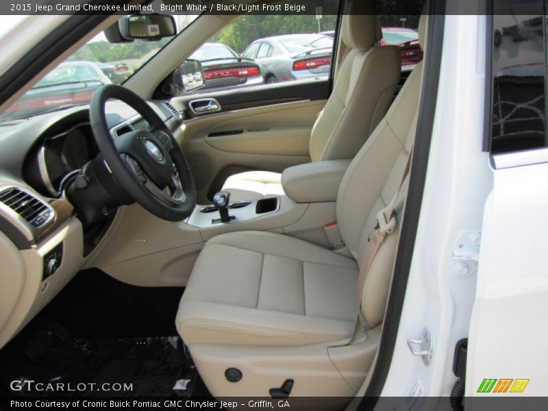 Bright White / Black/Light Frost Beige 2015 Jeep Grand Cherokee Limited