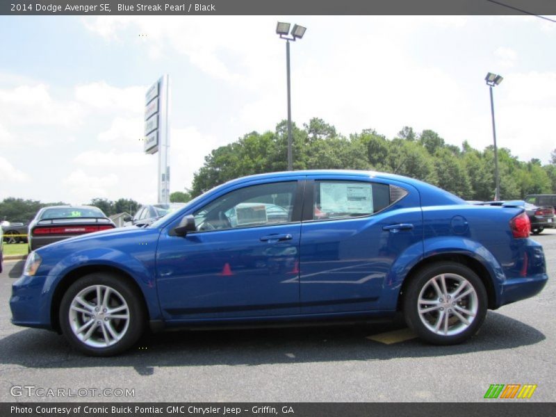 Blue Streak Pearl / Black 2014 Dodge Avenger SE