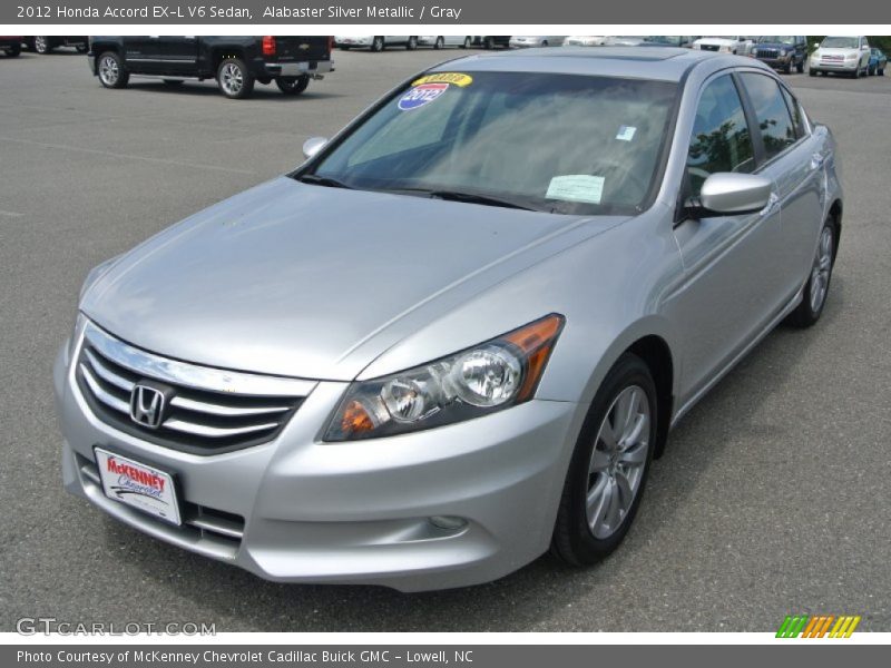 Alabaster Silver Metallic / Gray 2012 Honda Accord EX-L V6 Sedan