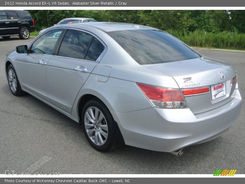 Alabaster Silver Metallic / Gray 2012 Honda Accord EX-L V6 Sedan