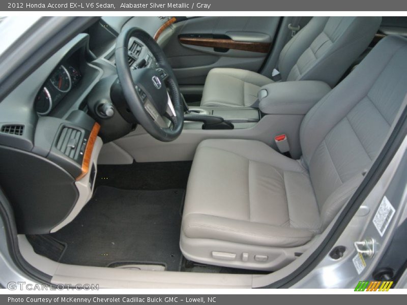 Alabaster Silver Metallic / Gray 2012 Honda Accord EX-L V6 Sedan