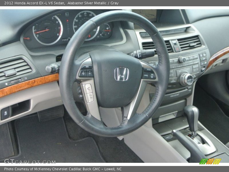 Alabaster Silver Metallic / Gray 2012 Honda Accord EX-L V6 Sedan