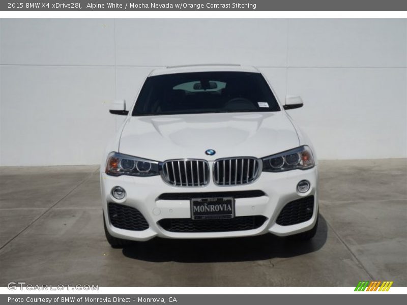 Alpine White / Mocha Nevada w/Orange Contrast Stitching 2015 BMW X4 xDrive28i