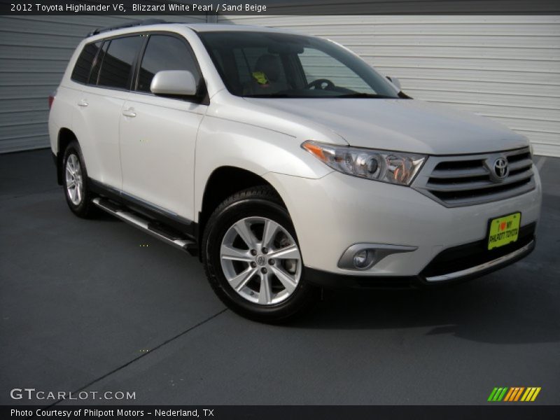 Blizzard White Pearl / Sand Beige 2012 Toyota Highlander V6