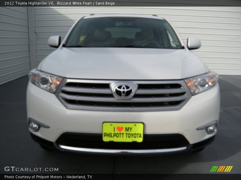 Blizzard White Pearl / Sand Beige 2012 Toyota Highlander V6