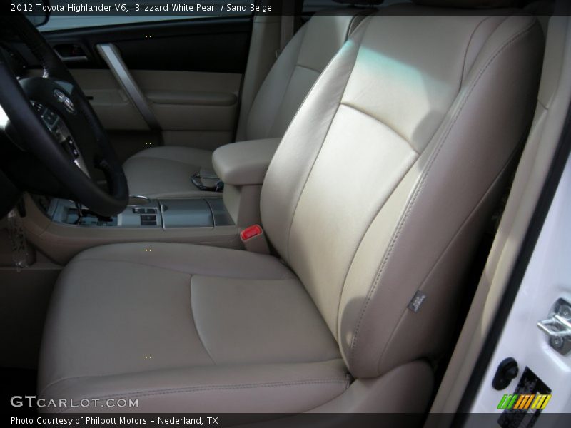 Blizzard White Pearl / Sand Beige 2012 Toyota Highlander V6