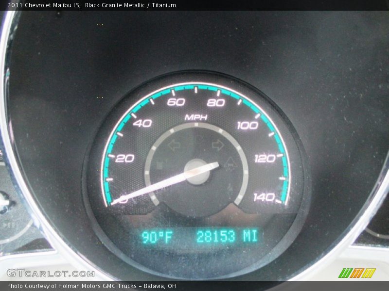 Black Granite Metallic / Titanium 2011 Chevrolet Malibu LS