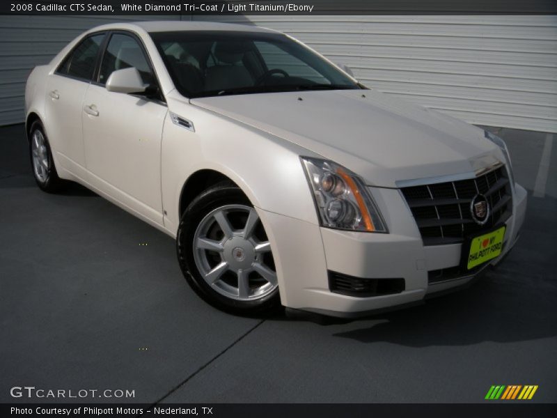 White Diamond Tri-Coat / Light Titanium/Ebony 2008 Cadillac CTS Sedan