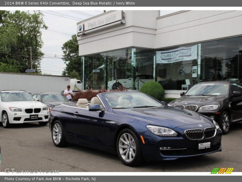 Deep Sea Blue Metallic / Ivory White 2014 BMW 6 Series 640i Convertible