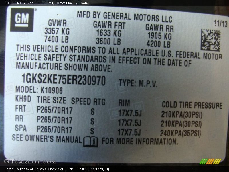 Onyx Black / Ebony 2014 GMC Yukon XL SLT 4x4