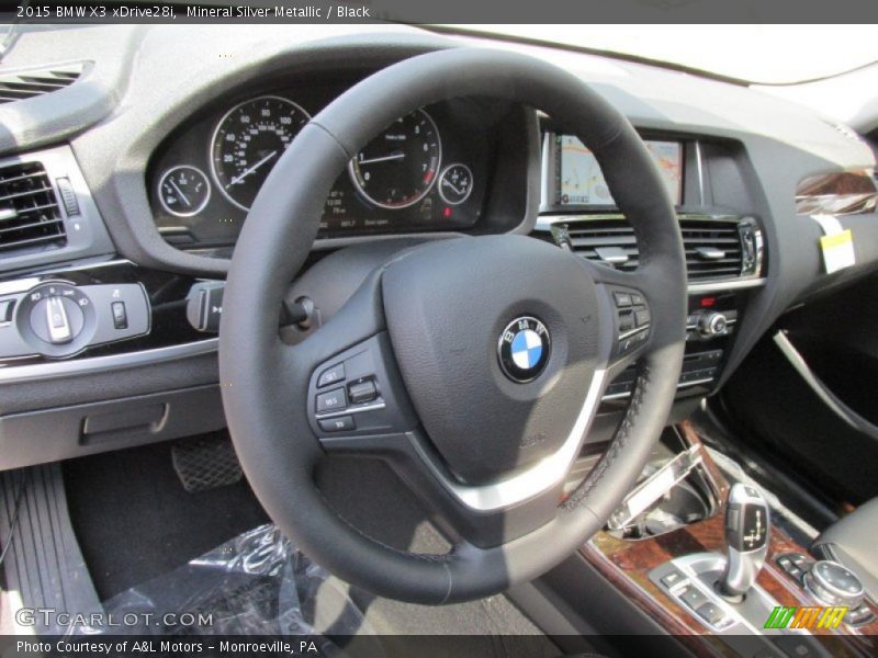 Mineral Silver Metallic / Black 2015 BMW X3 xDrive28i