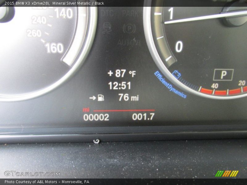 Mineral Silver Metallic / Black 2015 BMW X3 xDrive28i