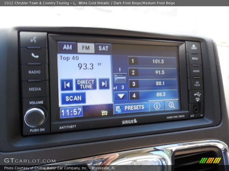 White Gold Metallic / Dark Frost Beige/Medium Frost Beige 2012 Chrysler Town & Country Touring - L