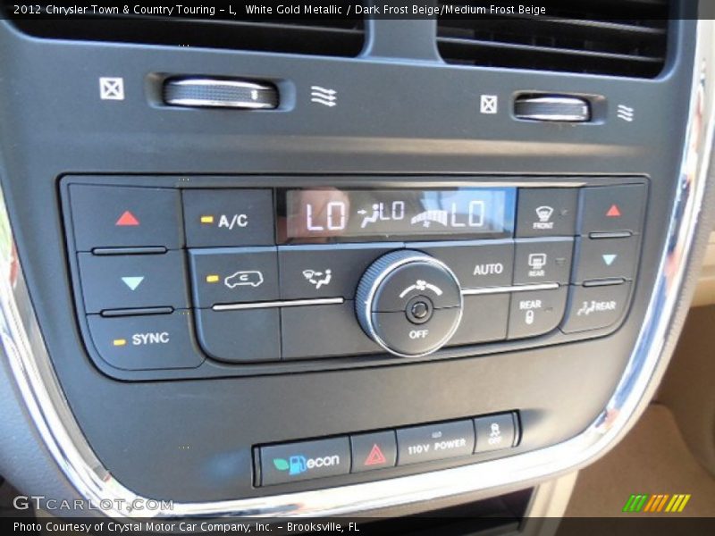 White Gold Metallic / Dark Frost Beige/Medium Frost Beige 2012 Chrysler Town & Country Touring - L
