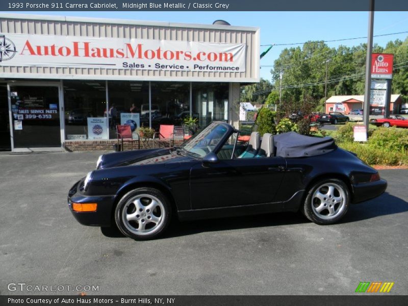 Midnight Blue Metallic / Classic Grey 1993 Porsche 911 Carrera Cabriolet
