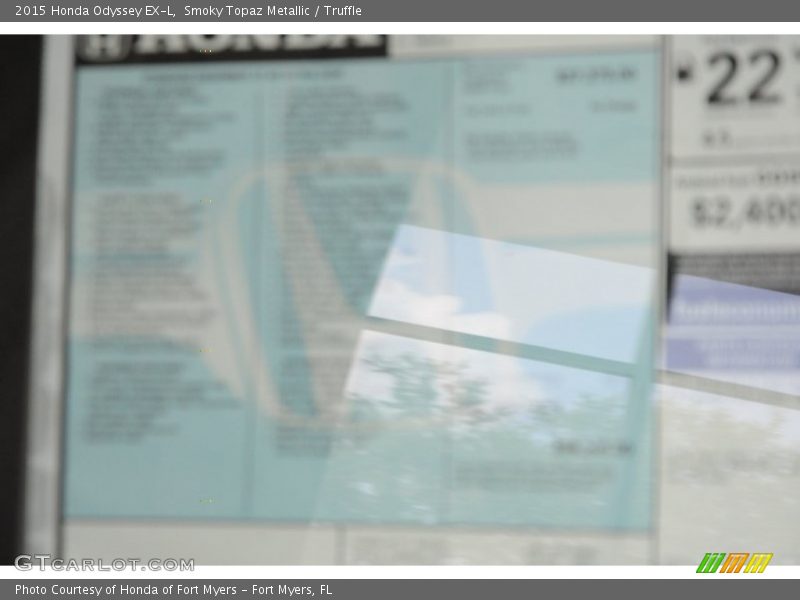 Smoky Topaz Metallic / Truffle 2015 Honda Odyssey EX-L