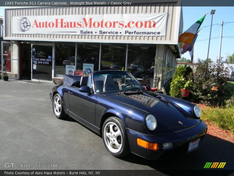 Midnight Blue Metallic / Classic Grey 1993 Porsche 911 Carrera Cabriolet
