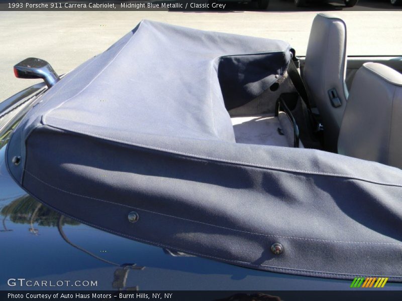 Midnight Blue Metallic / Classic Grey 1993 Porsche 911 Carrera Cabriolet