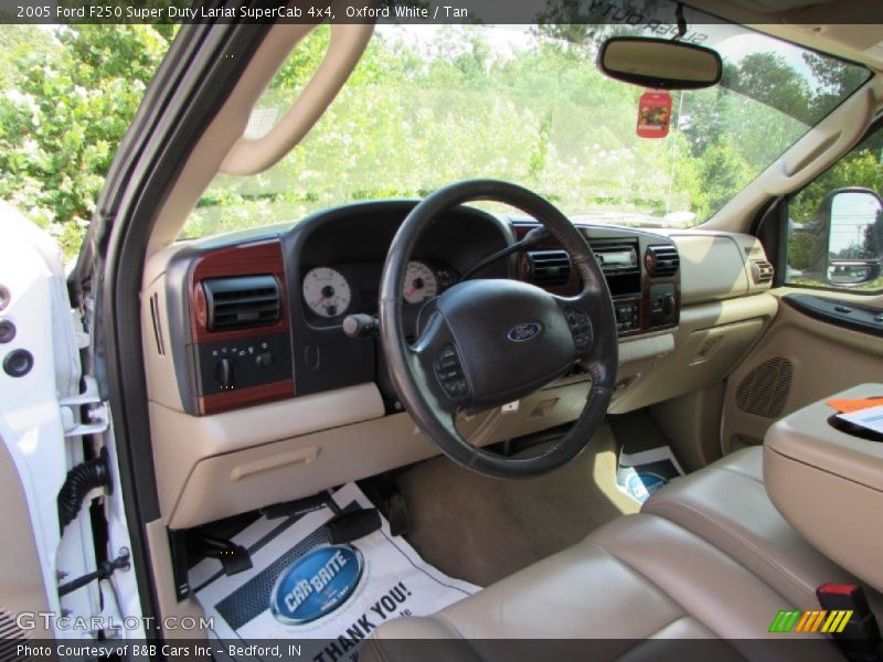 Oxford White / Tan 2005 Ford F250 Super Duty Lariat SuperCab 4x4