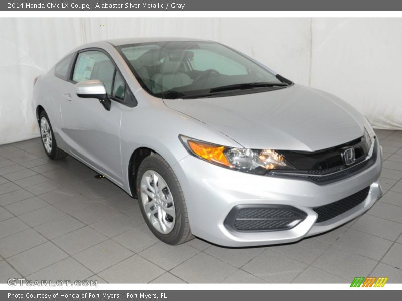 Alabaster Silver Metallic / Gray 2014 Honda Civic LX Coupe