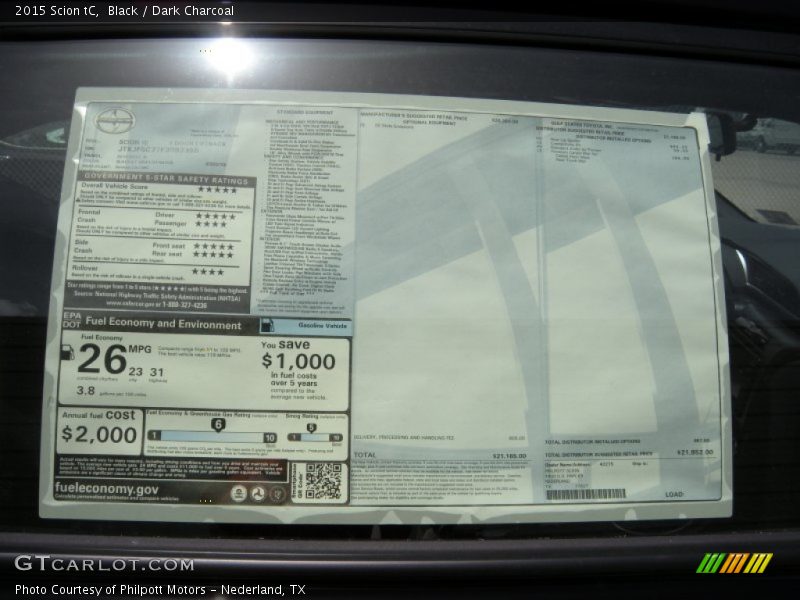 Black / Dark Charcoal 2015 Scion tC