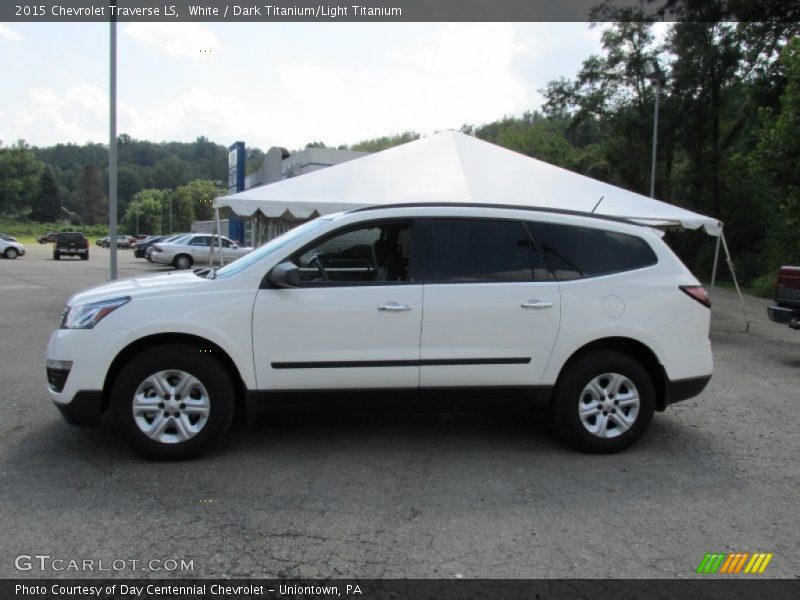 White / Dark Titanium/Light Titanium 2015 Chevrolet Traverse LS