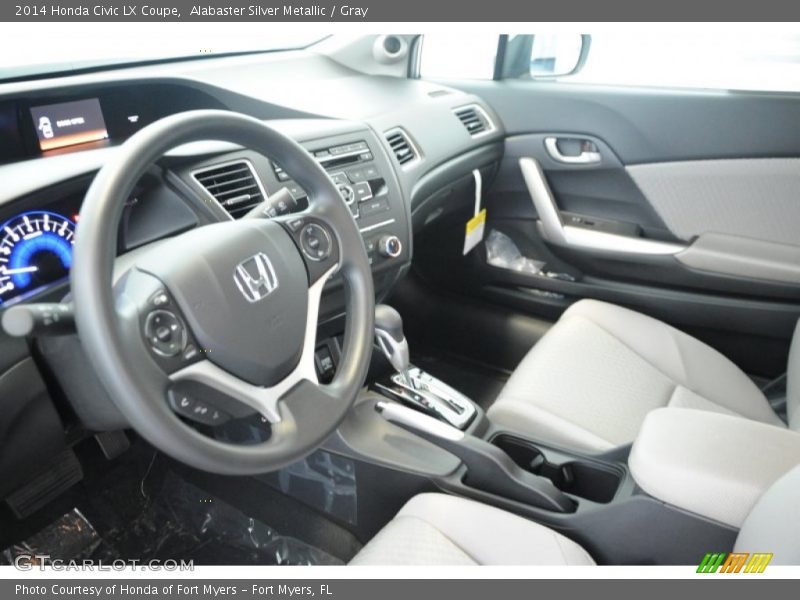Alabaster Silver Metallic / Gray 2014 Honda Civic LX Coupe