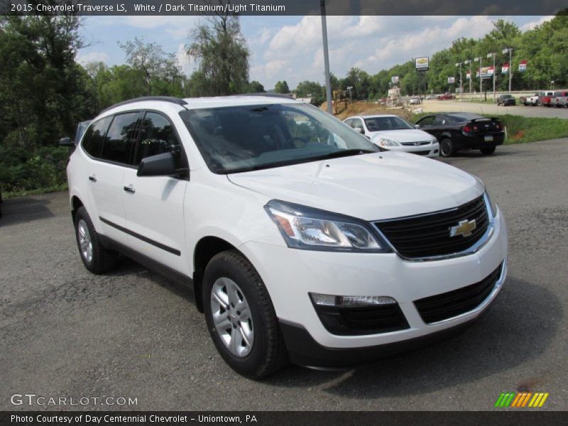 White / Dark Titanium/Light Titanium 2015 Chevrolet Traverse LS